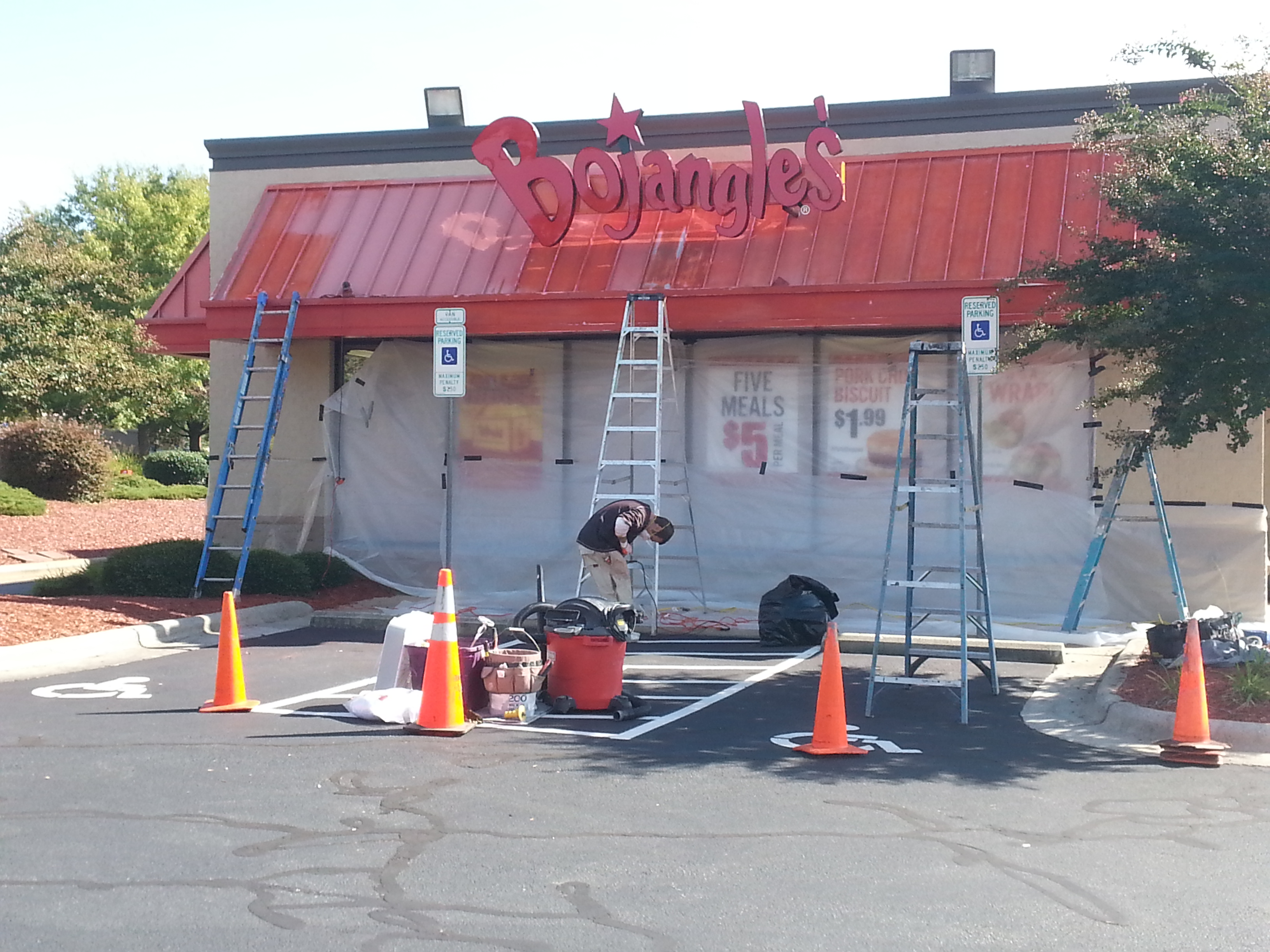 Commercial renovation project at Bojangles