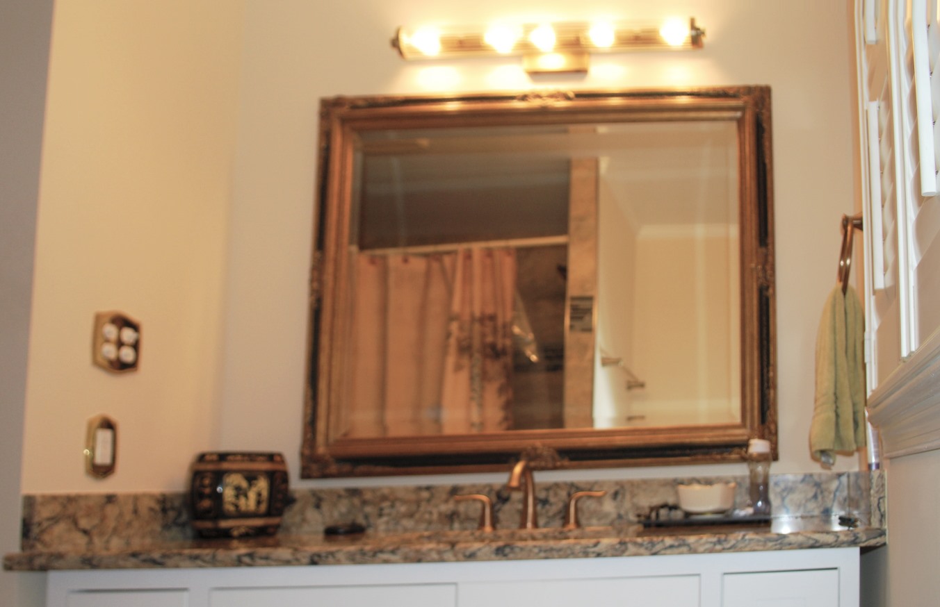 Kirkman bathroom mirror and sink after shot