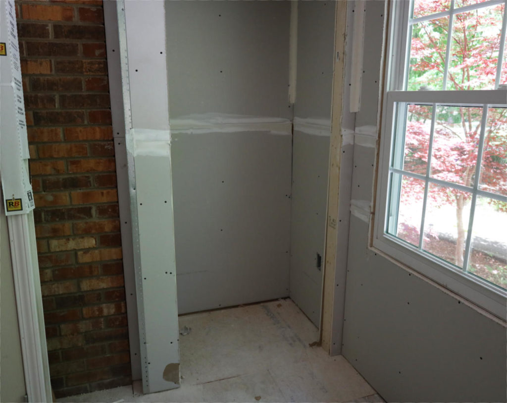 Wall partition for bonus room and laundry