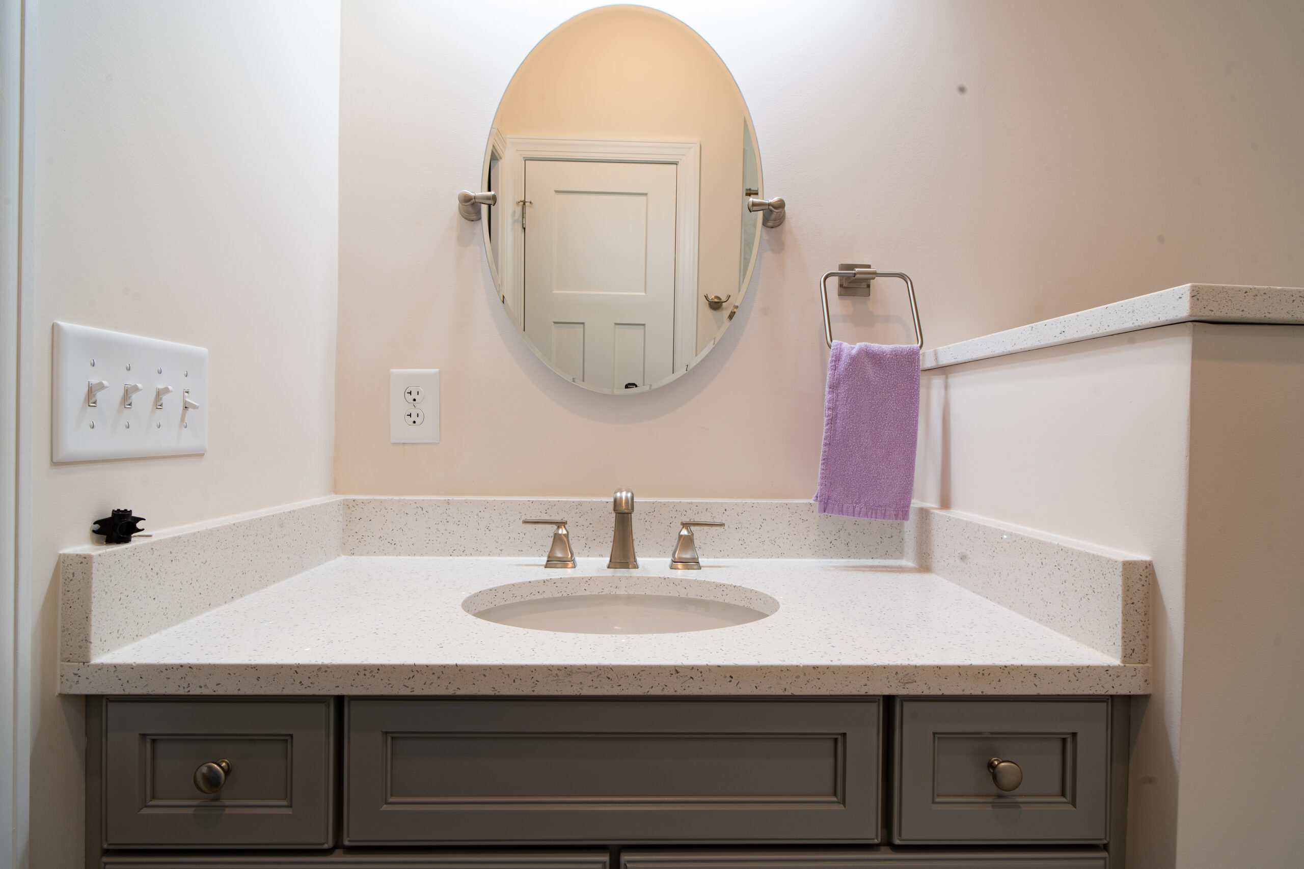 New bathroom sink and mirror