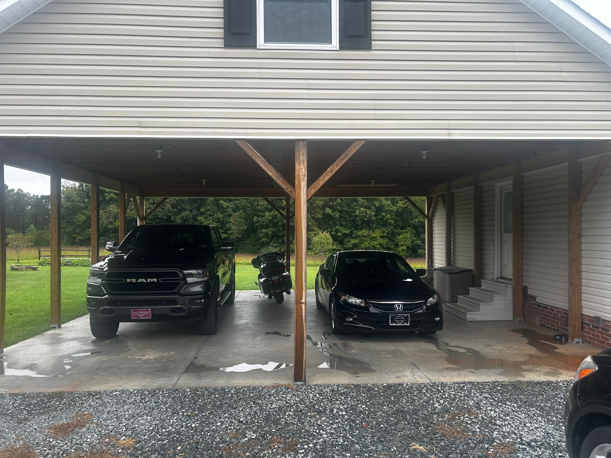 Carport opened up a garage space