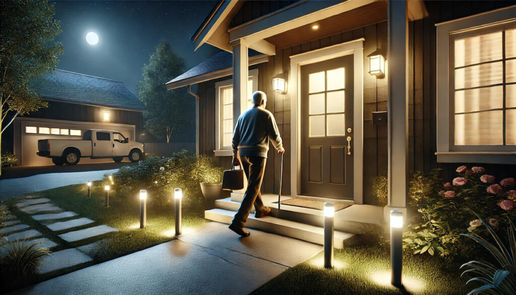 Entryway lighting for easier walks in the dark