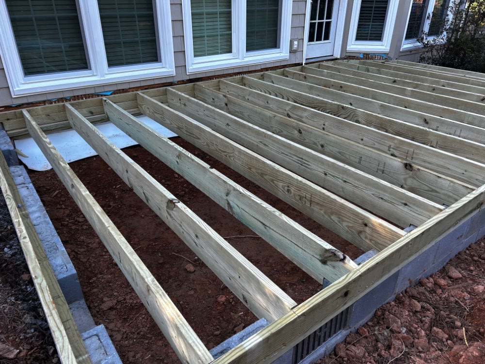Framing out the new deck